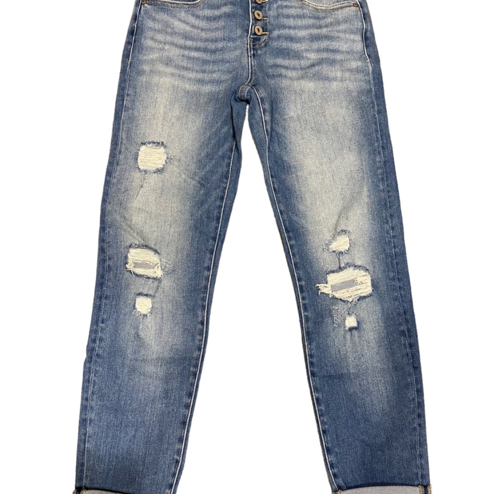 Kancan Distressed Skinny Jeans Medium Wash 5 Button Fly